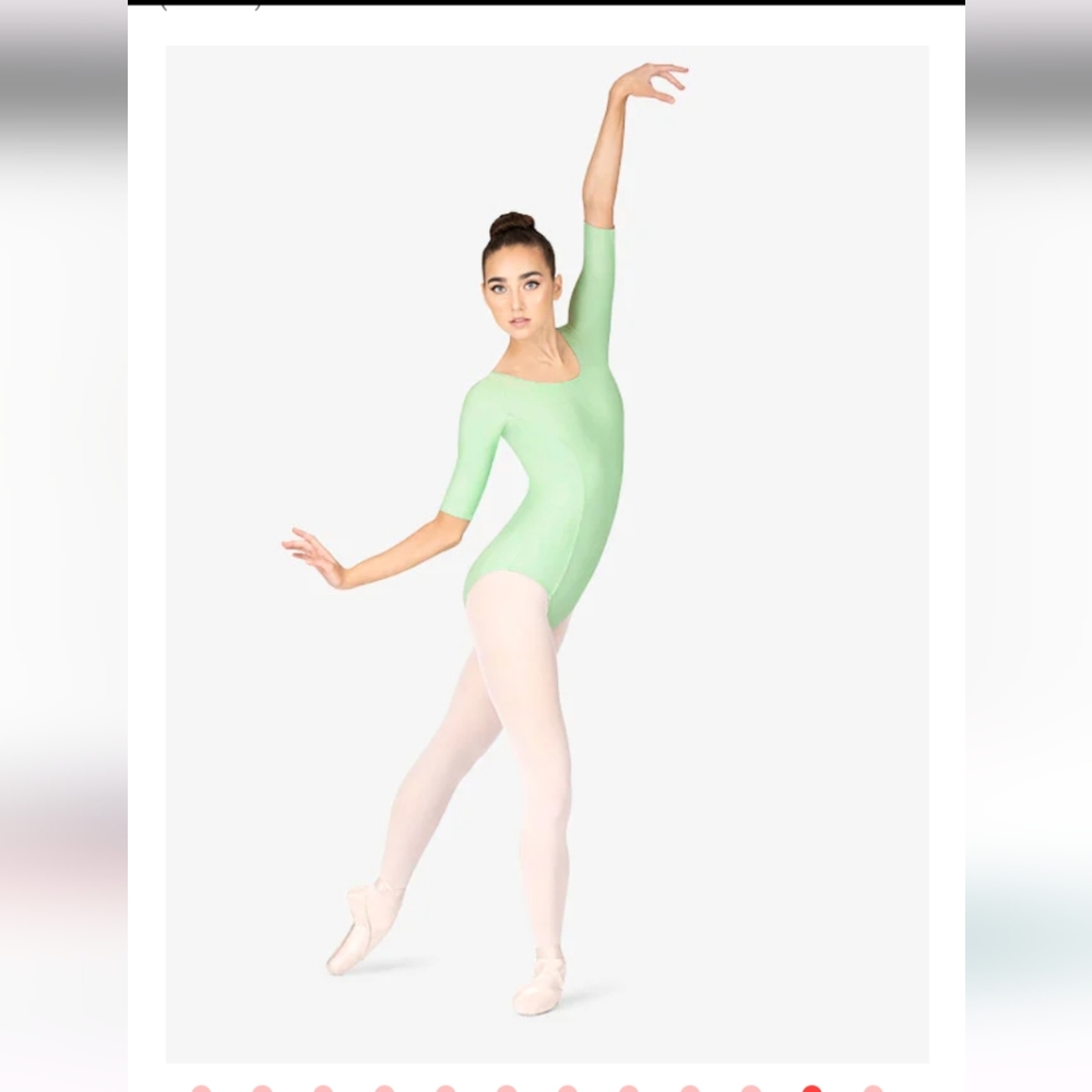 NWOT Mariia Crown Womens Boat Neck 3/4 Sleeve Leotard